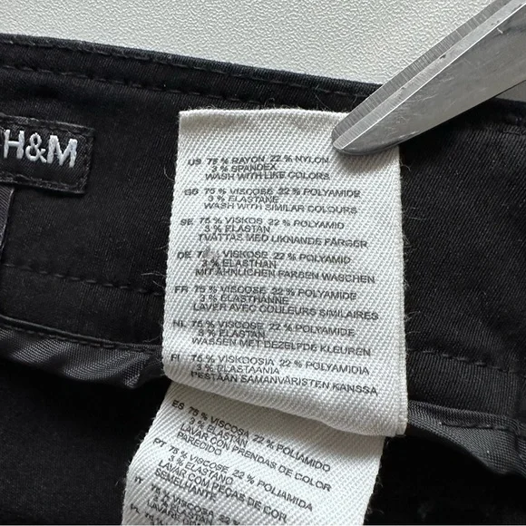 H&M Black Classic Straight Cropped Pants Size 8 Office Casual - Picture 12 of 13